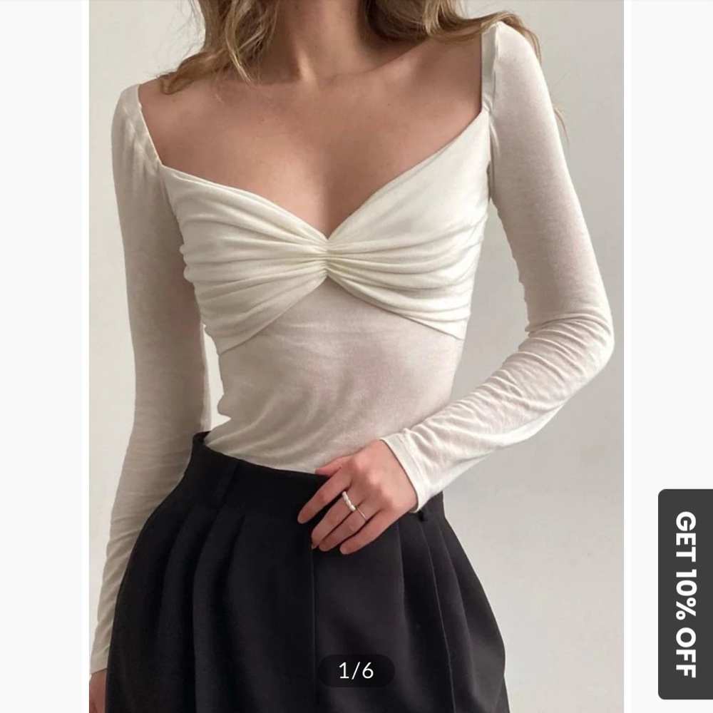 Commense Nostalgia Ruched Long Sleeve Shirt